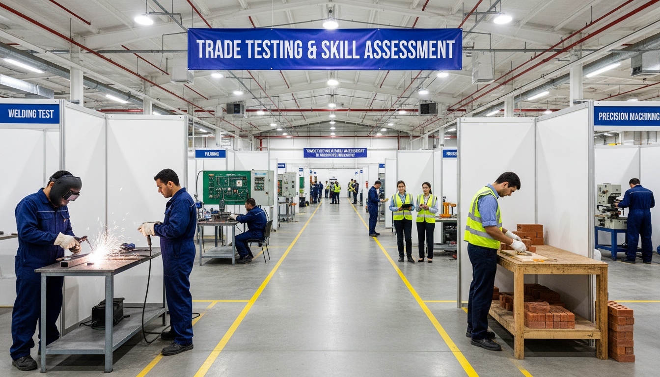 “Manpower agency conducting trade testing and skill assessment for candidates to verify technical expertise, competencies, and job readiness.”